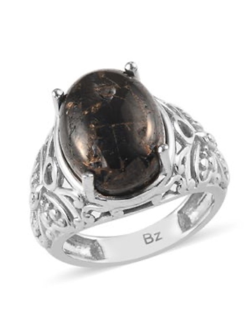Matrix Silver Shungite Solitaire Ring